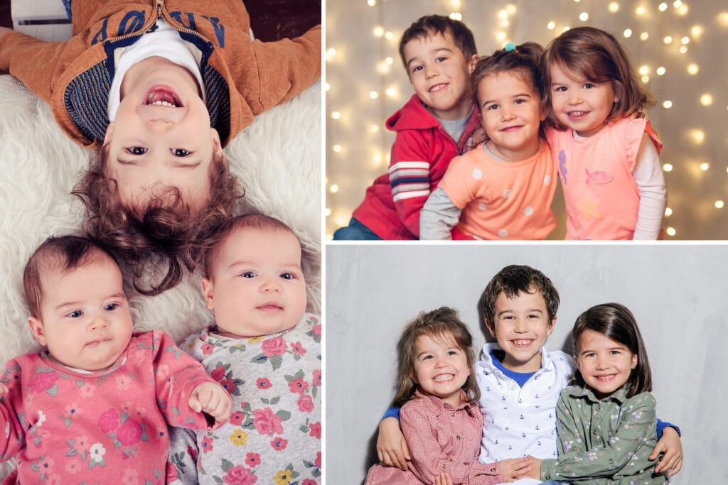 Lively children's photo shoot in Munich with smiles, fun and professional photography at Photogenika Photo Studio.